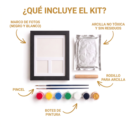 Pawment™ – Kit de Huella de Arcilla con Marco y 2 Fotos